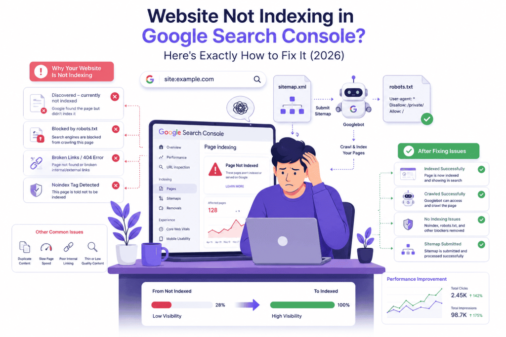 Website Not Indexing in Google Search Console Here's Exactly How to Fix It (2026)